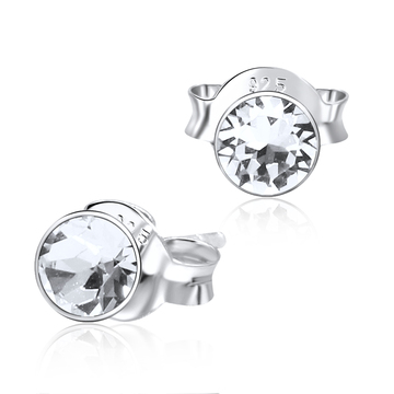 Roundy Stone Silver Stud Earring ST-1103 (4.0mm)